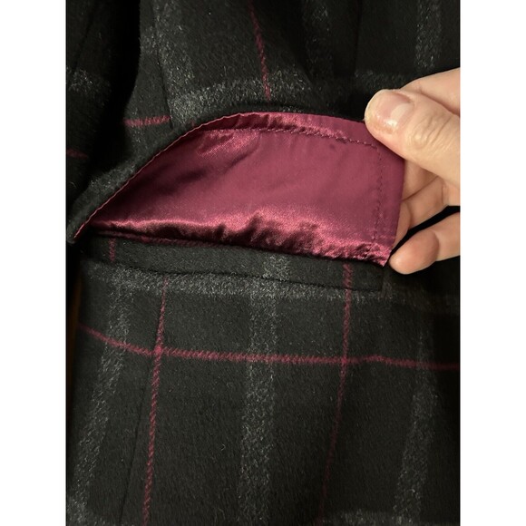 Talbots-Black Plaid Jacket/Blazer-Wool Blend-Lined-English Country-Academia-Sz 8 - Picture 4 of 10